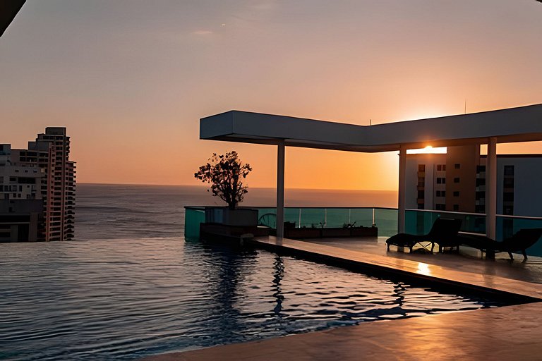 Rodadero | Poll Infinita | Vista al Mar | 1BR, 2BA