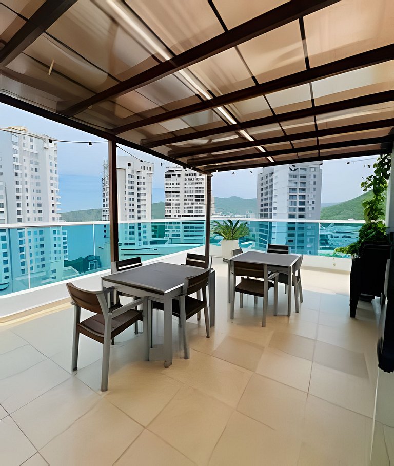 Rodadero | Poll Infinita | Vista al Mar | 1BR, 2BA